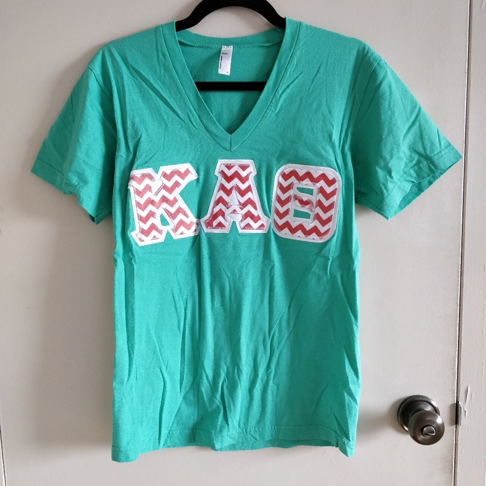American Apparel Teal Theta Letter T-Shirt